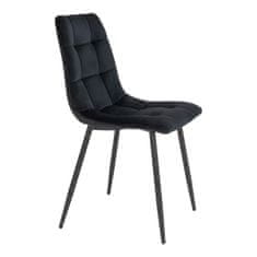 House Nordic Jídelní židle ze sametu, černá s černými nohami, HN1207
