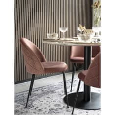House Nordic Jídelní stůl, deska v mramorovém vzhledu s černými nohami\nØ110x75cm
