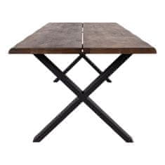 House Nordic Jídelní stůl, uzený olejovaný dub se zvlněnou hranou, připravený na rozšíření\n95x200x75 cm