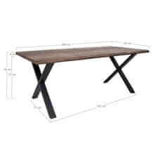 House Nordic Jídelní stůl, uzený olejovaný dub se zvlněnou hranou, připravený na rozšíření\n95x200x75 cm