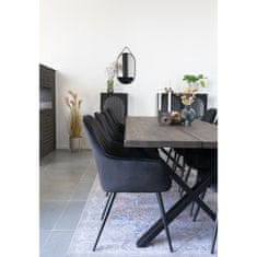 House Nordic Jídelní židle ze sametu, černá s černými nohami, HN1207