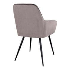 House Nordic Jídelní židle ze sametu, houbová s černými nohami, HN1208
