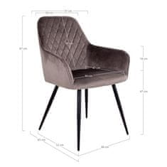 House Nordic Jídelní židle ze sametu, houbová s černými nohami, HN1208