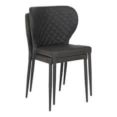 House Nordic Jídelní židle z PU, tmavě šedá s černými nohami, HN1221