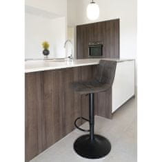 House Nordic Barová židle z mikrovlákna, tmavě šedá s černými nohami