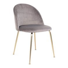 House Nordic Jídelní židle ze sametu, šedá s nohami mosazného vzhledu, HN1213