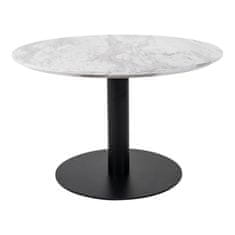 House Nordic Konferenční stolek, deska v mramorovém vzhledu a černá podnož\nØ70x45cm