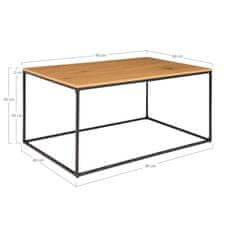 House Nordic Konferenční stolek, dubový vzhled, černý rám\n60x90x45 cm