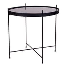 House Nordic Konferenční stolek, černá práškově lakovaná ocel, sklo\nØ48xh48 cm