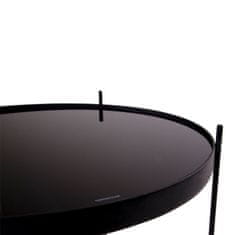 House Nordic Konferenční stolek, černá práškově lakovaná ocel, sklo\nØ48xh48 cm