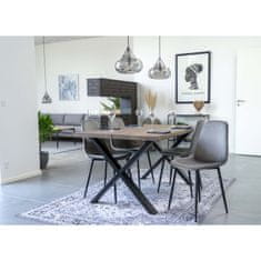 House Nordic Jídelní stůl, uzený olejovaný dub se zvlněným okrajem, připravený k rozšíření\n95x140x75 cm