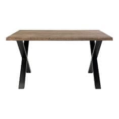 House Nordic Jídelní stůl, uzený olejovaný dub se zvlněným okrajem, připravený k rozšíření\n95x140x75 cm