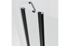 WellMall ALFA LINE Black 100 Grape Sprchové dveře jednokřídlé s pevnou stěnou v rovině (70+30)