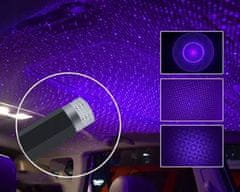 Popron.cz USB LED projektor do interiéru vozu - modrý