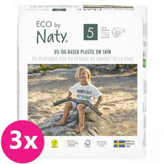 ECO by Naty 3x Pleny jednorázové 5 (11-25 kg) 22 ks