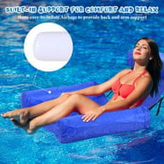 Netscroll Nafukovací vodní křeslo, ideální pro relaxaci ve vodě, zatímco čtete nebo používáte mobilní telefon. Poskytuje podporu pro hlavu, ramena a ruce, s pocitem úžasného plavání. CoolChair