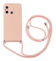 TopQ Kryt Xiaomi Redmi 12C růžový se šňůrkou 96219