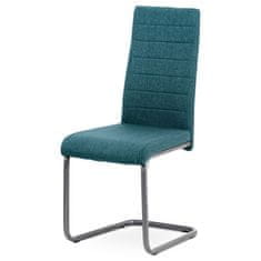Autronic Moderní jídelní židle Židle jídelní, modrá látka, kov antracit (DCL-400 BLUE2)