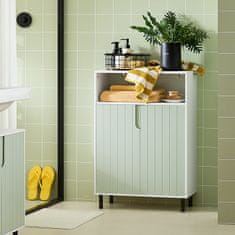 SoBuy BZR138-GR Koupelnová komoda Koupelnová skříňka Koupelnový nábytek Příborník Bílo-zelená 60x87x30cm