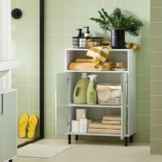SoBuy BZR138-GR Koupelnová komoda Koupelnová skříňka Koupelnový nábytek Příborník Bílo-zelená 60x87x30cm