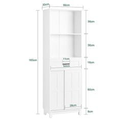 SoBuy SoBuy BZR141-W Vysoká skříňka Úzká skříňka Koupelnová skříňka Koupelnový nábytek Bílá 56x165x30cm