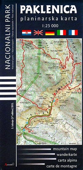Astroida Mapa Mapa Národního parku Paklenica 1:25,000