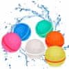 Vodní balónky pro opakované použití (6 kusů), vodní bomby, které jsou skvělé pro neustálou zábavu na pláži, v dvorku nebo v parku, různé barvy, FunBallons