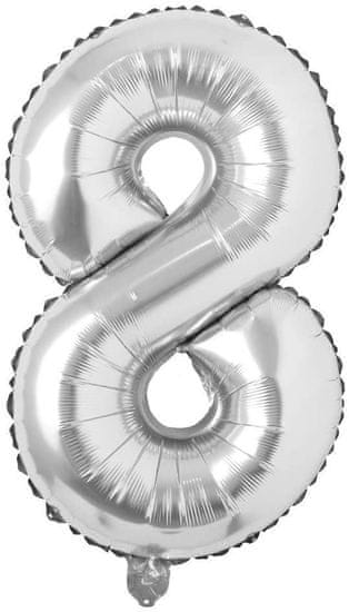 RS Nafukovací balónky čísla maxi stříbrné 86 cm Číslo: 8