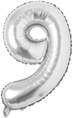 RS Nafukovací balónky čísla maxi stříbrné 86 cm Číslo: 0