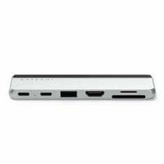 Satechi Duální rozbočovač / adaptér USB-C pro Surface Pro 9, stříbrný