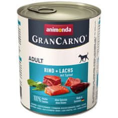 Animonda Konzerva Gran Carno hovězí + losos + špenát - 800 g