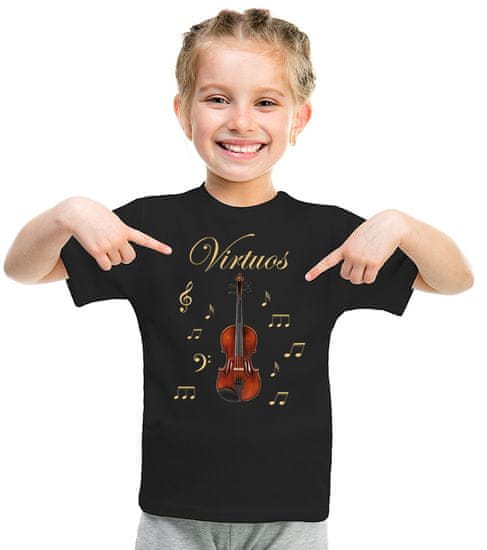 STRIKER Dětské tričko virtuos housle Dětská velikost: 8 let