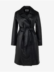 Jacqueline de Yong Černý dámský koženkový kabát JDY Vicos M