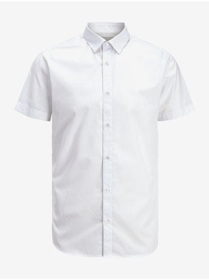 Jack&Jones Bílá pánská košile s krátkým rukávem Jack & Jones Joe