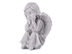 Anděl, sádrový 125x175mm, lakovaný, šedý