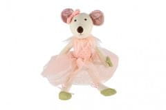 Teddies Myš/Myška baletka sedící látka 20cm růžová