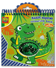 SES Magické Dino omalovánky s flitry modré,zelené