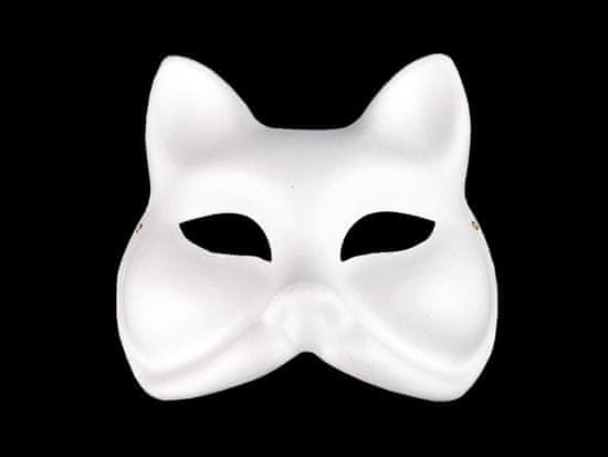 Karnevalová maska - škraboška k domalování zvířátka - bílá liška