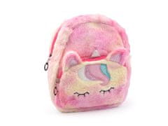 Dětský batoh jednorožec plyšový 23x24 cm - růžová
