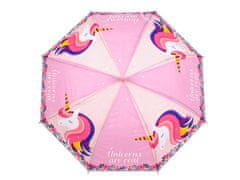 Dětský vystřelovací deštník jednorožec - růžová sv. jednorožec