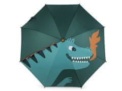 Dětský deštník jednorožec, dinosaurus - zelená tmavá dinosaurus