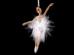 Dekorace baletka k zavěšení - bílá