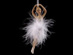 Dekorace baletka k zavěšení - bílá