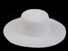 Dámský letní klobouk / slamák k dozdobení - bílá