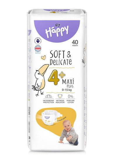 Bella Happy Baby Pleny jednorázové Maxi Plus 9-15 kg 40 ks