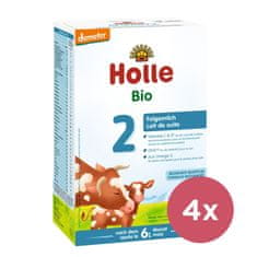 Holle 4x Výživa bio dětská mléčná 2 pokračovací, 6m+ 600 g