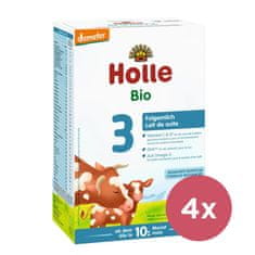 Holle 4x Výživa bio dětská mléčná 3 pokračovací, 10m+ 600 g