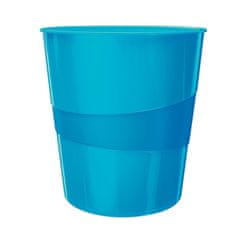 Leitz Odpadkový koš WOW - plastový, modrý, objem 15 l