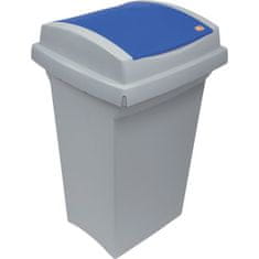 Odpadkový koš na třídění odpadu - plastový, s modrým víkem, 50 l