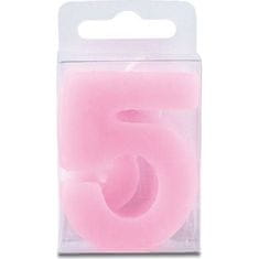 Staedter Svíčka ve tvaru číslice 5 - mini, růžová - Stadter